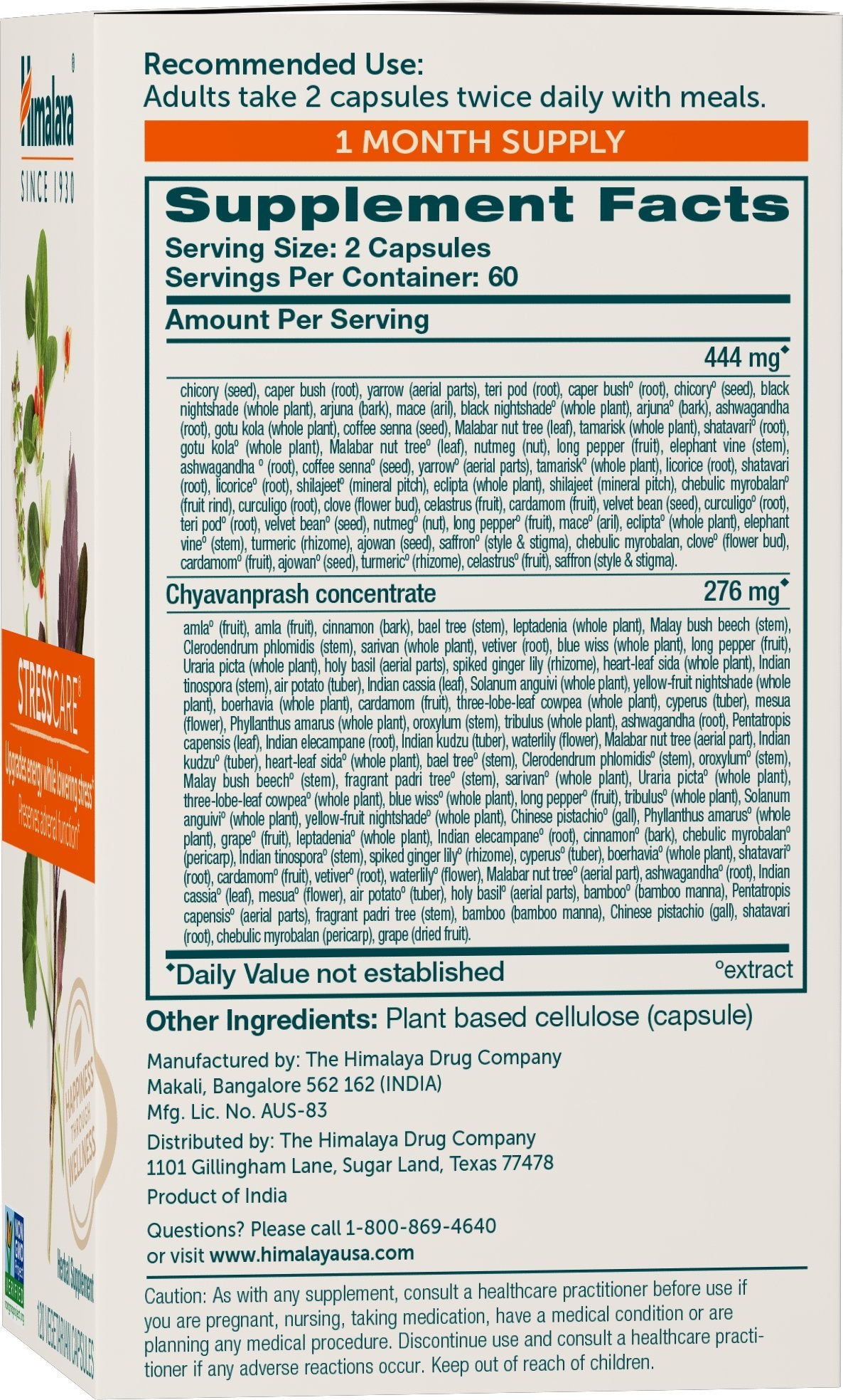Himalaya StressCare, capsules dans une cuillère, prise facile et pratique.