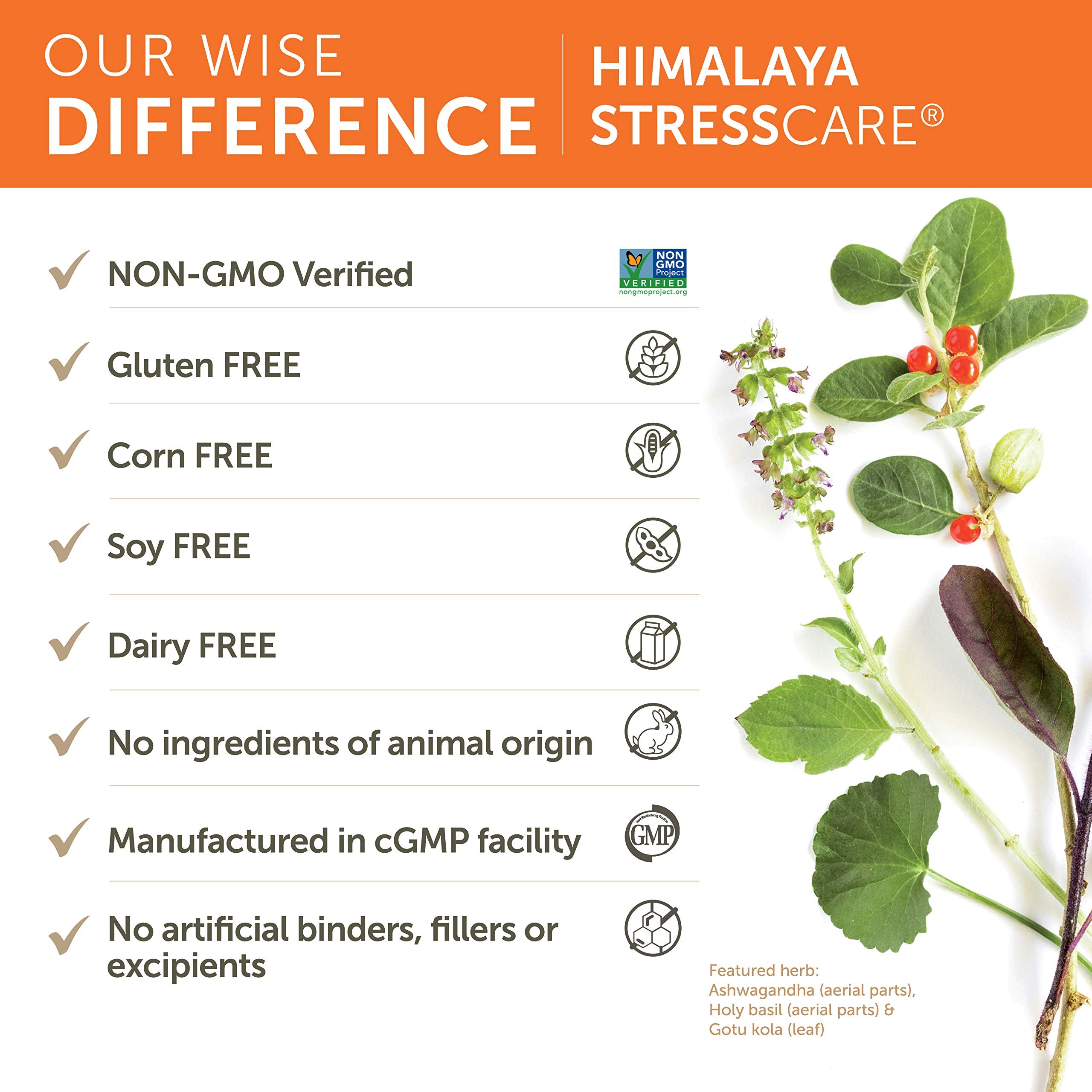 Himalaya StressCare – Emballage affiché, choix végétal et sans OGM.