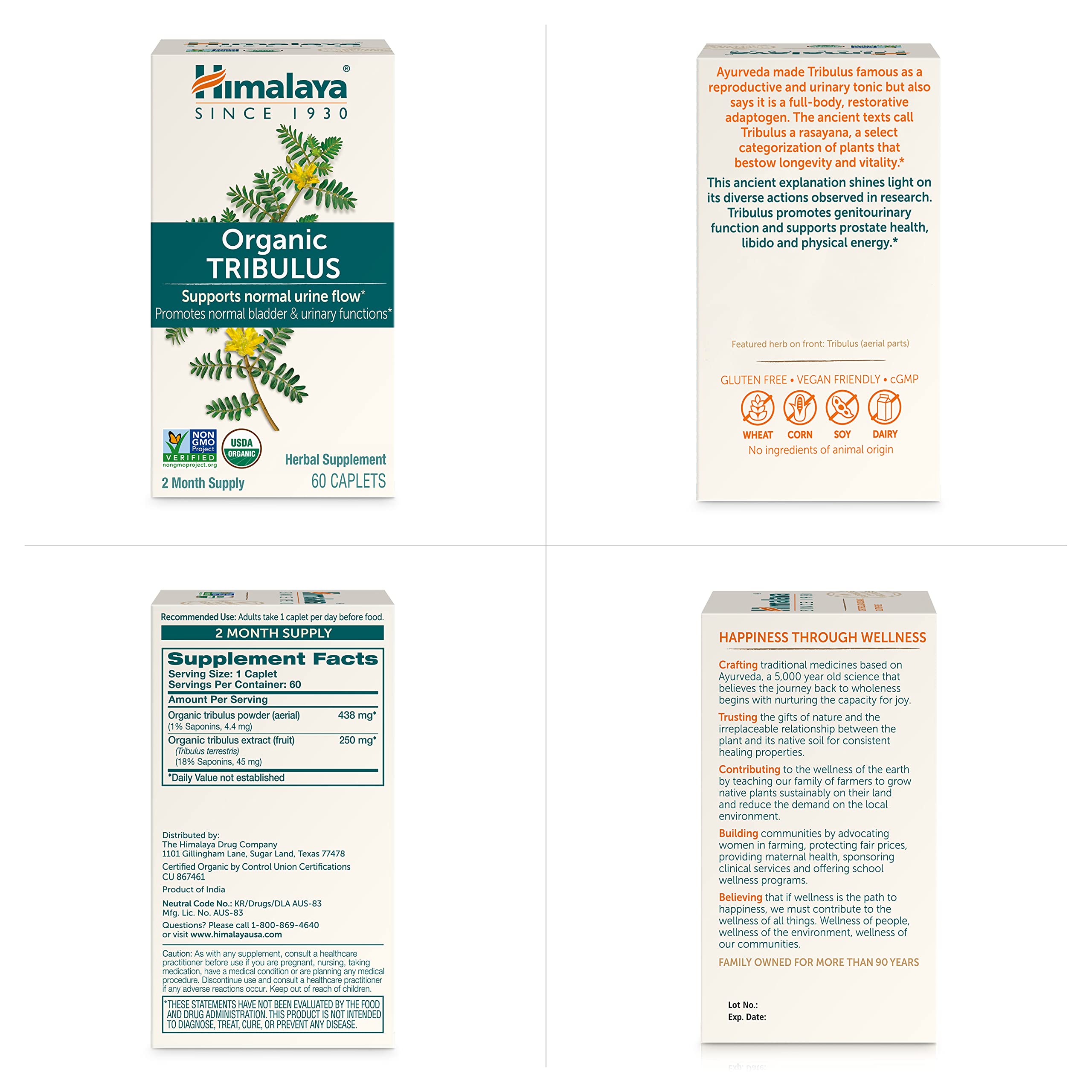 Himalaya Tribulus Terrestris: logo-marque visible inspirant confiance et traçabilité