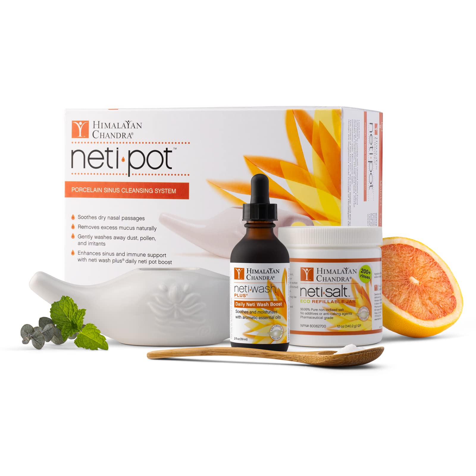 Neti Pot en céramique Himalayan Chandra, rinçage nasal quotidien pour soulager les irritations.