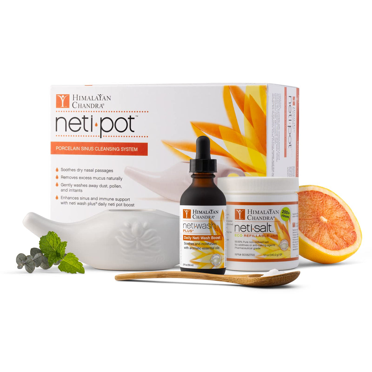 Neti Pot en céramique Himalayan Chandra, rinçage nasal quotidien pour soulager les irritations.
