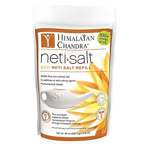 Neti pot Himalayen Chandra prêt pour rinage nasal avec sel 1,5 lb.