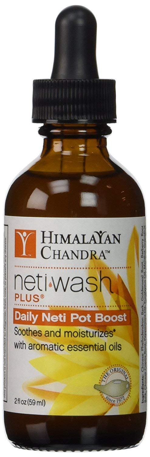 Himalayan Chandra Neti Wash Plus, bouteille 2 oz, favorise l'hydratation et la décongestion nasale.