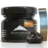 Himalayan Shilajit bouteille dorée, soutien énergie durable et concentration.