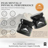 Himalayan Shilajit emballage clair, prêt à l'emploi et rangement facile.