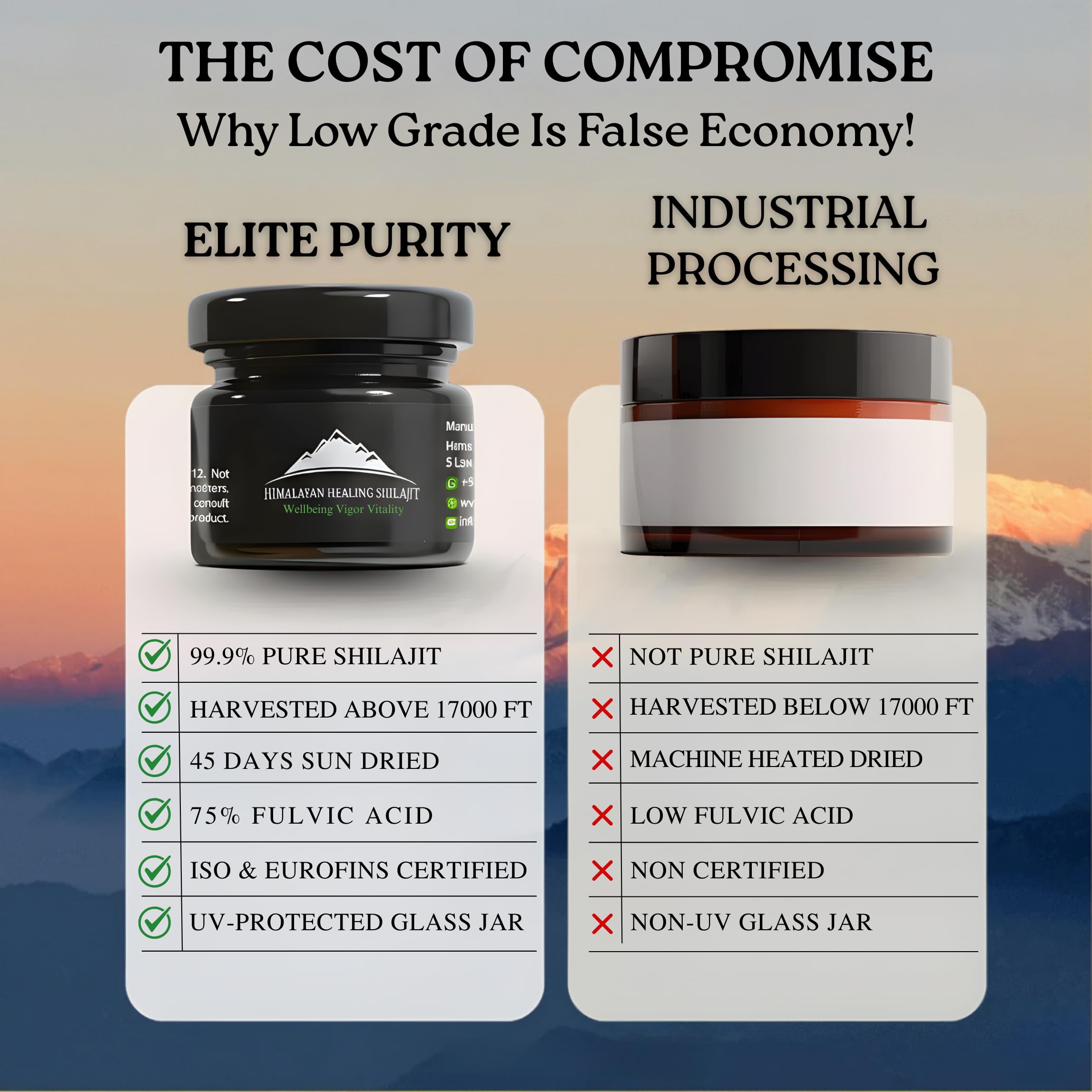 Himalayan Shilajit énergie et concentration, favorise clarté mentale.