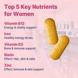 HINI Multi Vitamin pour femmes, tablette en main, utilisation simple et pratique.