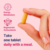 HINI Multi Vitamin pour femmes, tablettes blanches visibles, soutien nutritionnel quotidien.