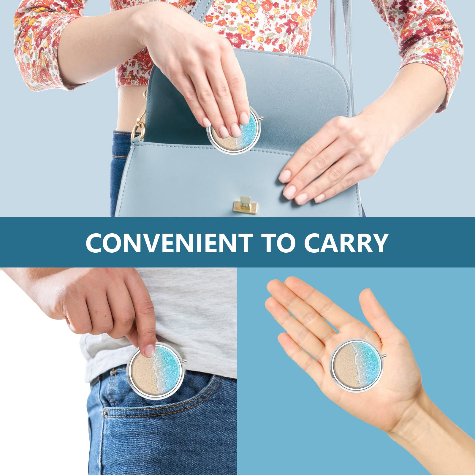 Format portable idéal pour vitamines, médicaments et petits objets lors de voyages.