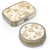 Boîte de pilules Hion bronze avec miroir, pratique dans le sac
