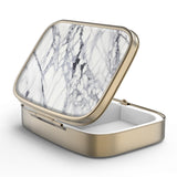 Boîte à pilules Hion avec miroir rectangulaire bronze, pratique pour voyage et rangement