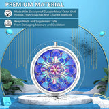 Boîte à pilules Hion motif mandala bleu marine, rangement élégant et pratique