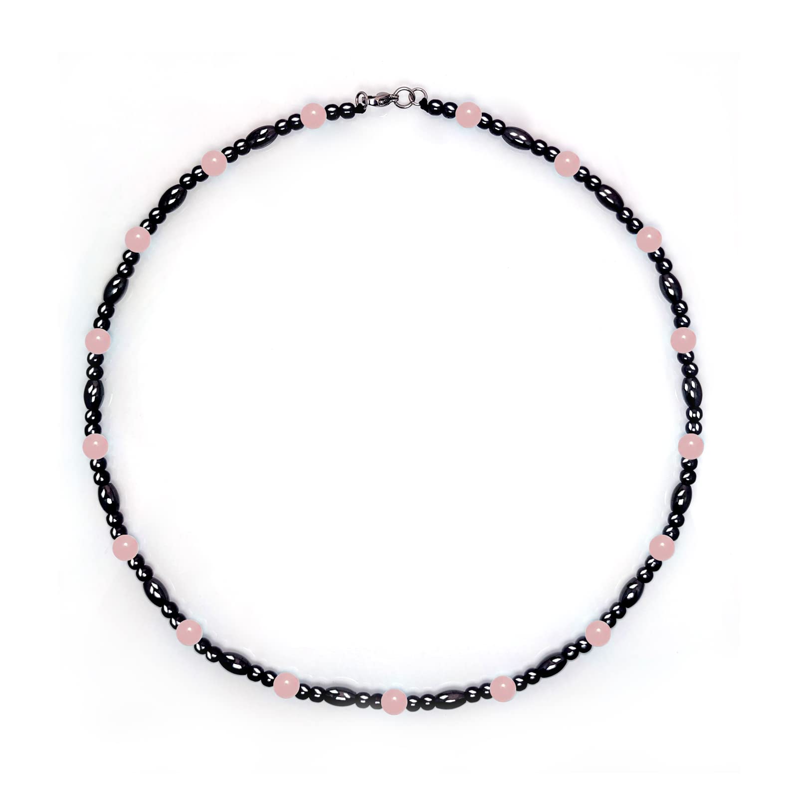 Collier magnétique Hion en hématite, allure sophistiquée et porté quotidien.