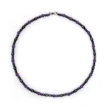 Collier magnétique Hion avec obsidienne noire et améthyste violette, pour le bien-être quotidien