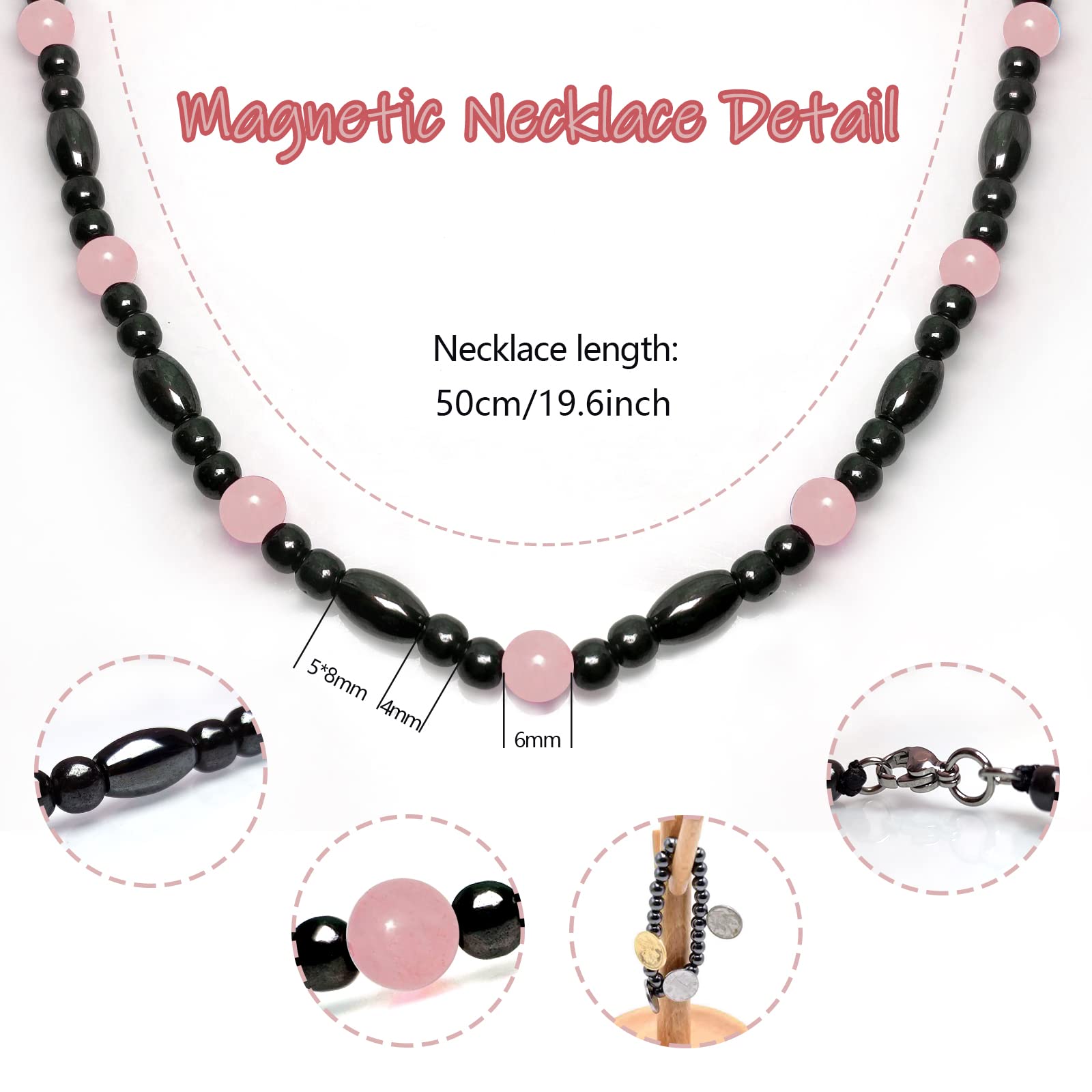 Collier magnétique Hion en obsidienne noire, style épuré et moderne.