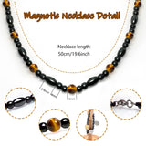 Hion collier magnétique en obsidienne noire, style sombre et sophistiqué.