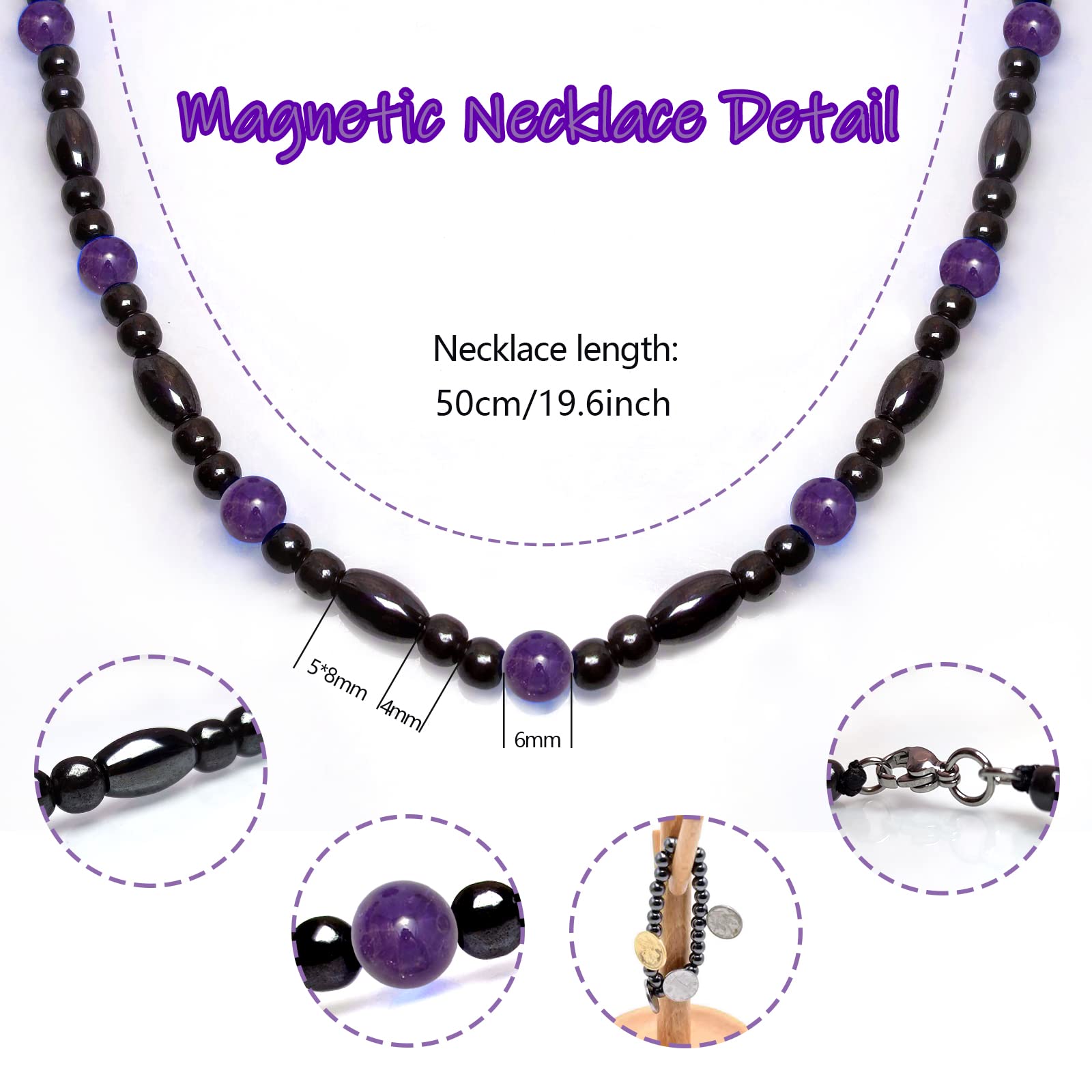 Fermeture réglable et collier magnétique Hion pour un ajustement confortable.