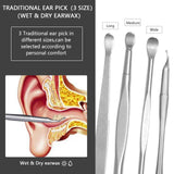 Curettes oreille variées Hion, têtes adaptées pour différentes situations d'oreille.