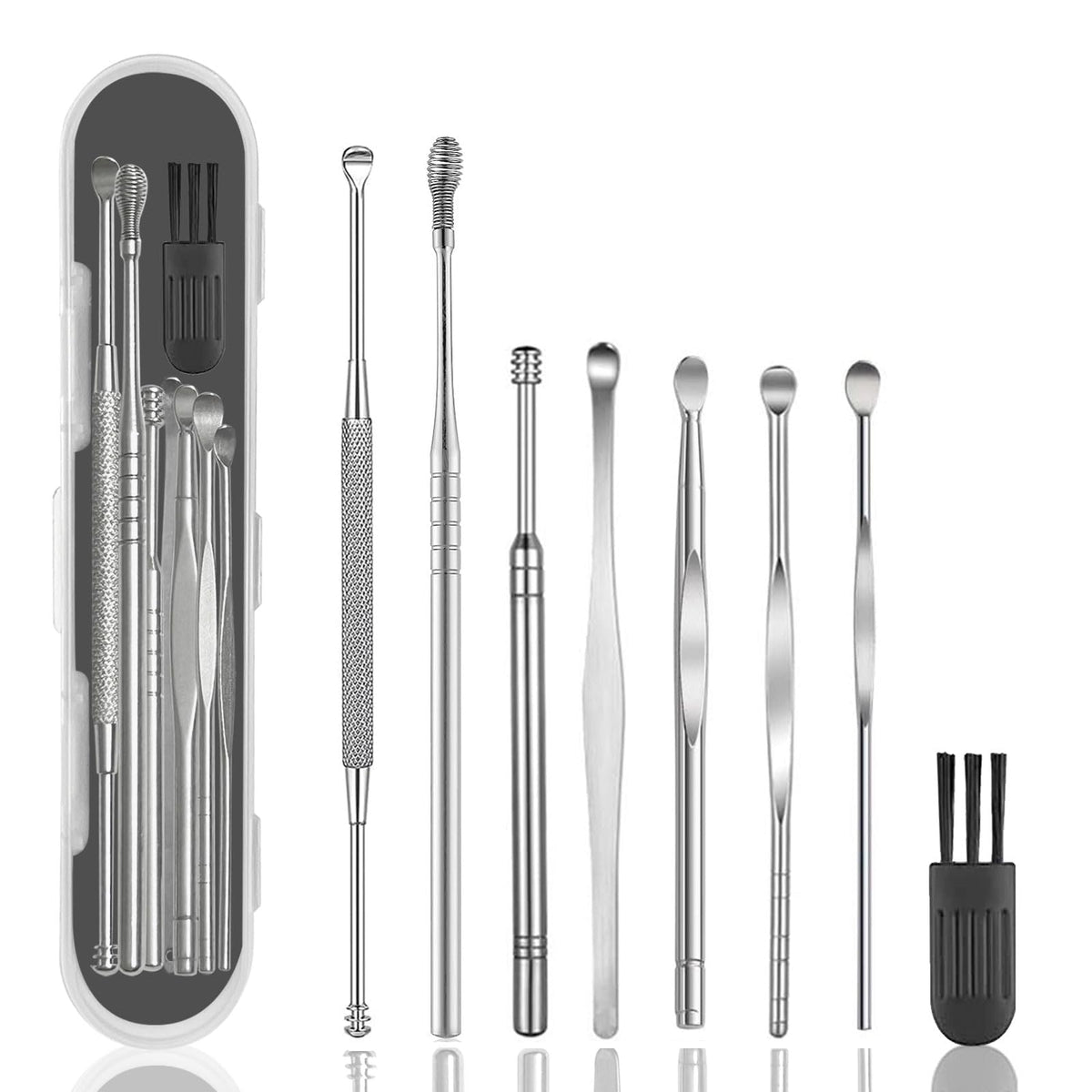 Kit d'entretien des oreilles Hion 8 pièces, ensemble complet pour usage domestique.