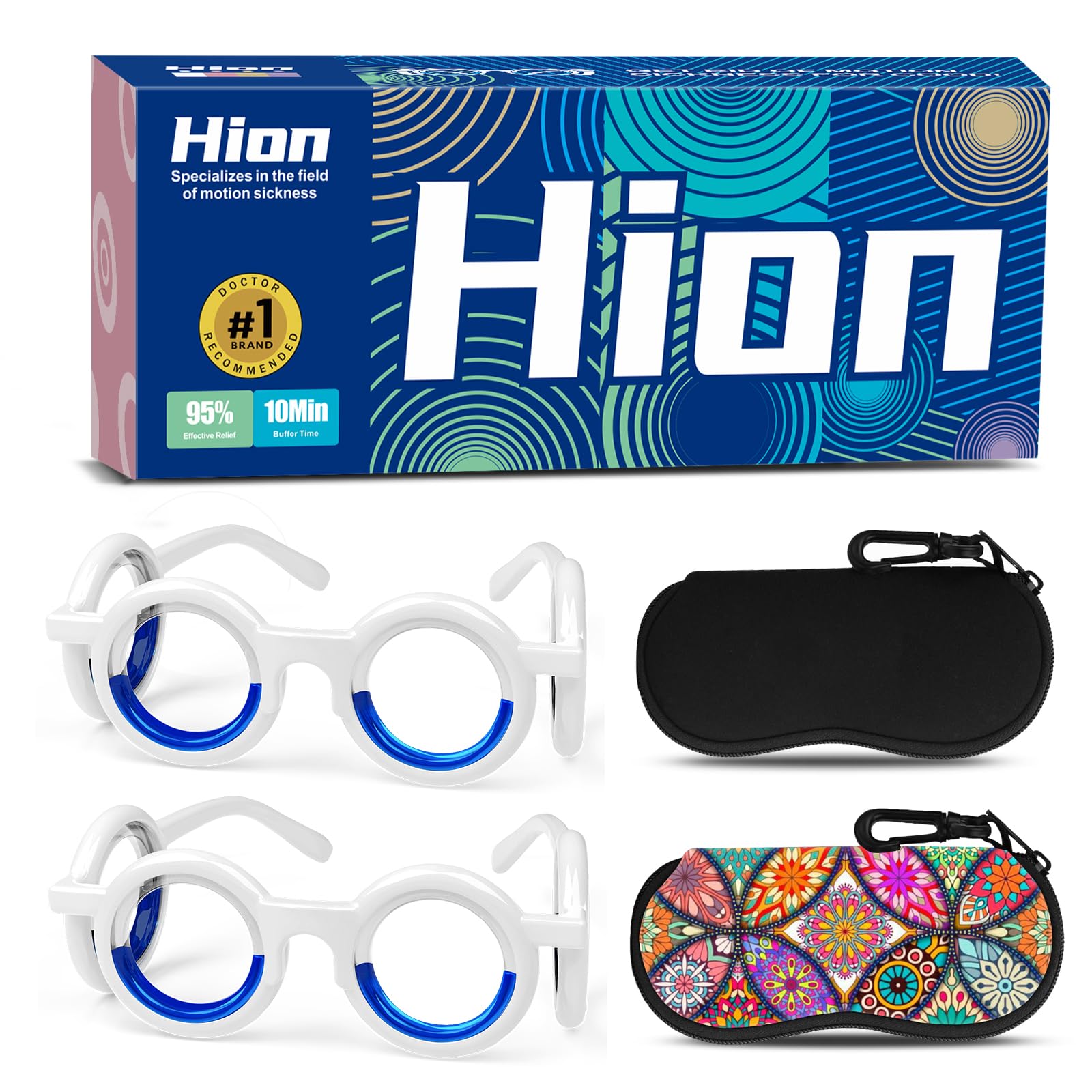 Lunettes Hion anti-mal des transports Deep Black, confort longue durée en voyage.
