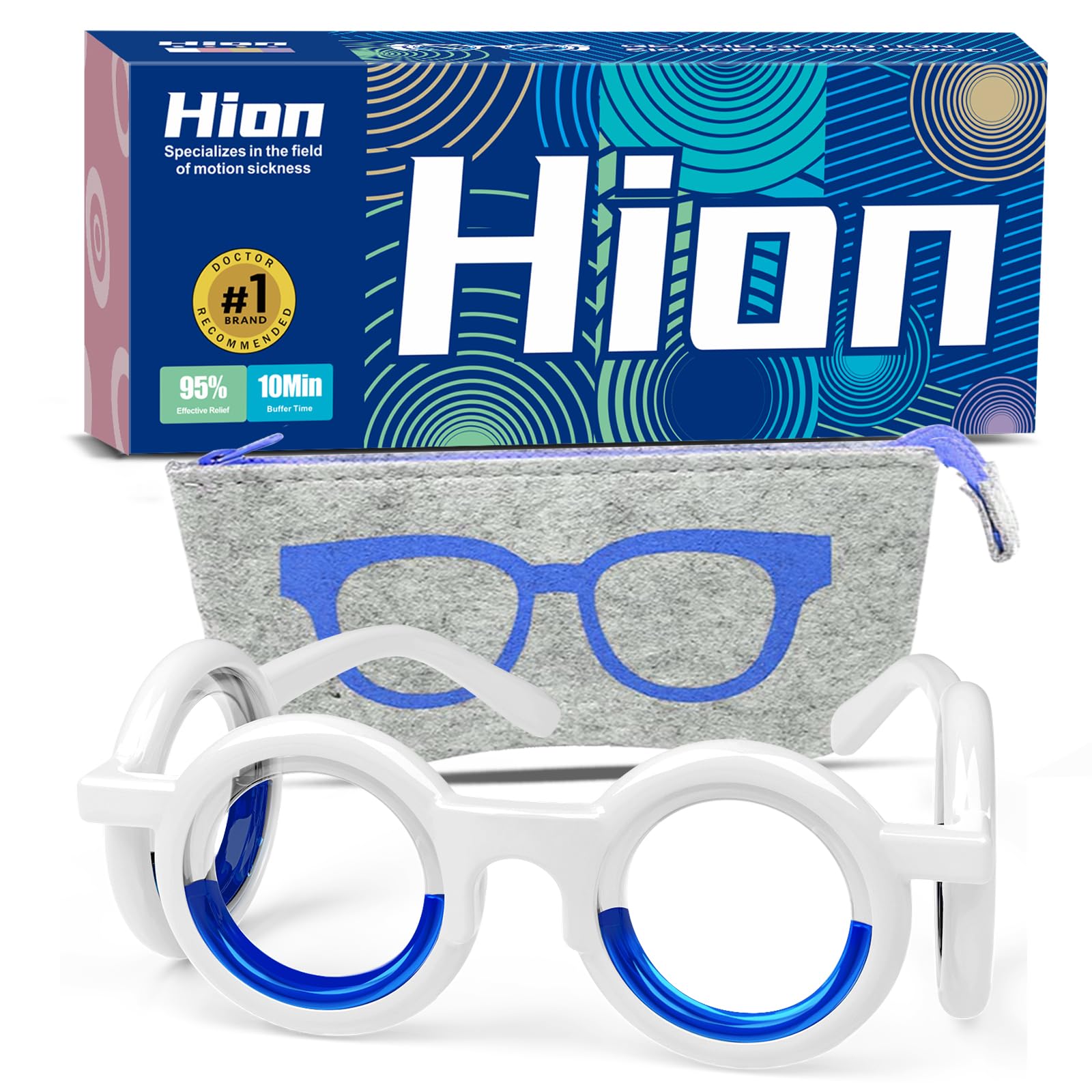 Lunettes Hion anti-maux-transports: équilibre visuel sans médicament pour trajets en voiture.