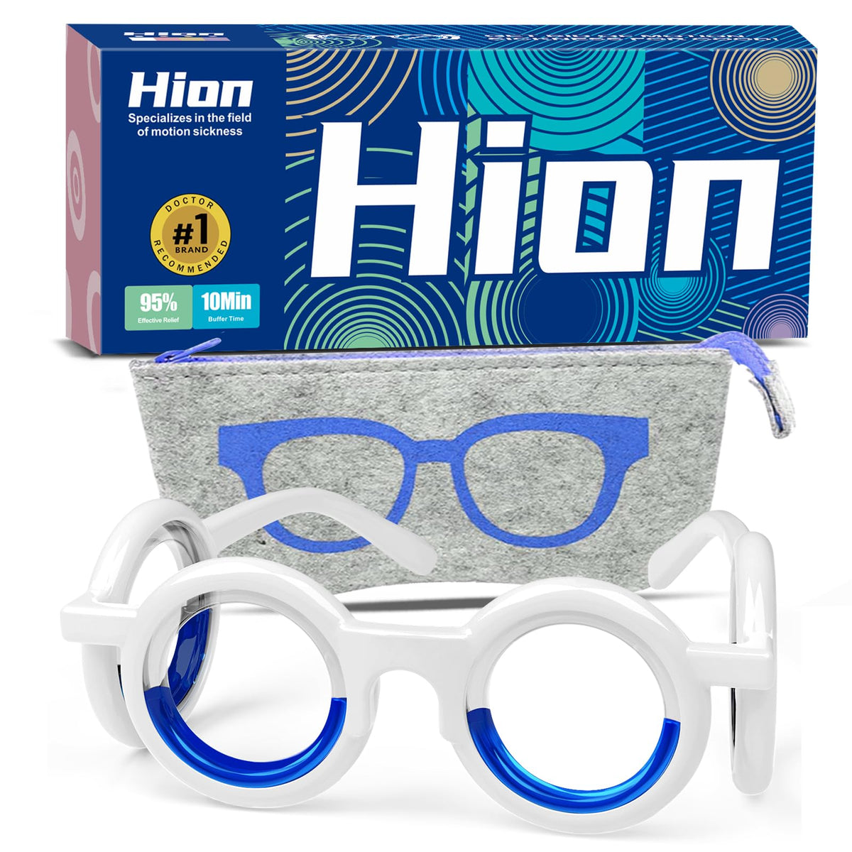 Lunettes Hion anti-maux-transports: équilibre visuel sans médicament pour trajets en voiture.