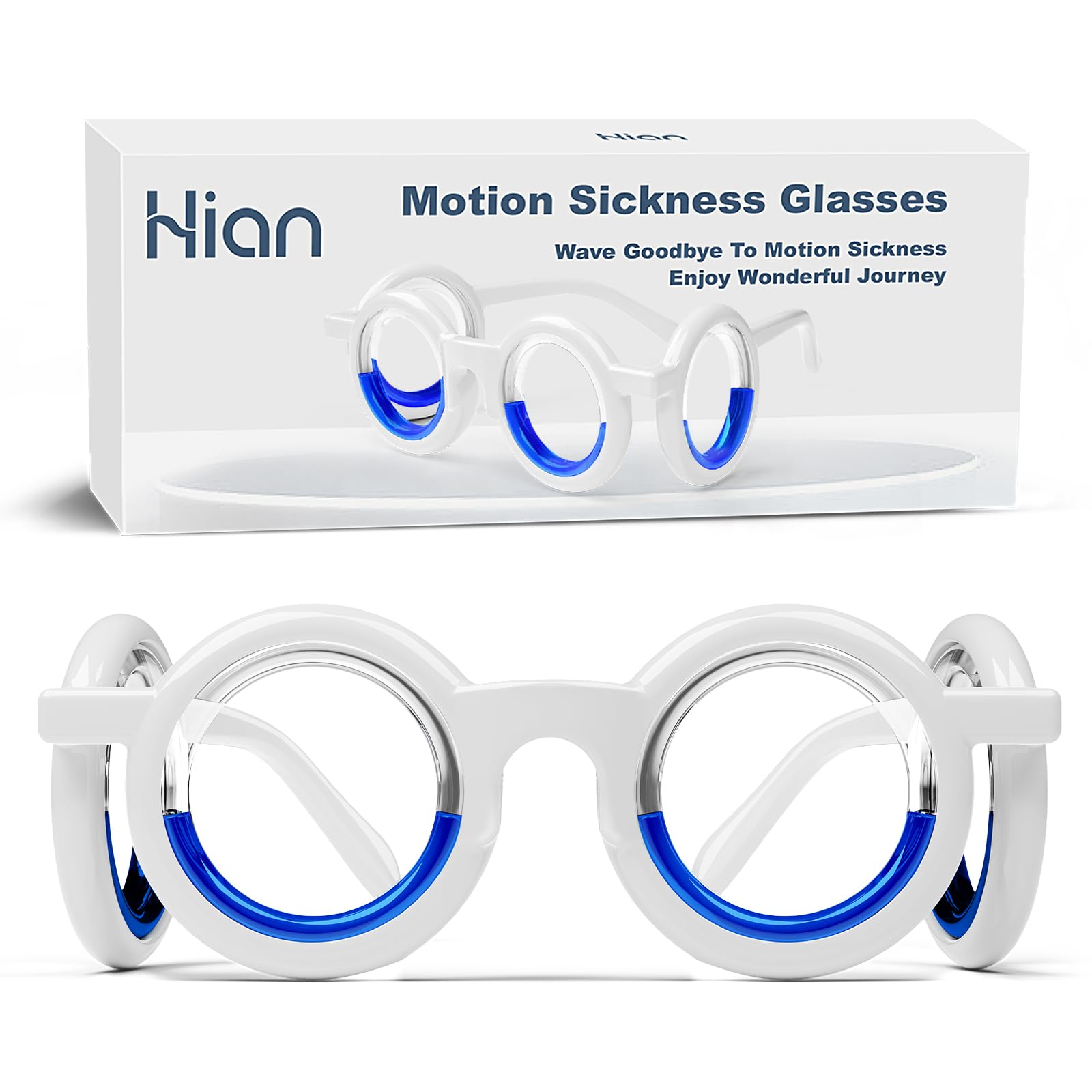 Lunettes Hion sans verres avec cercle liquide pour soulager le mal des transports.
