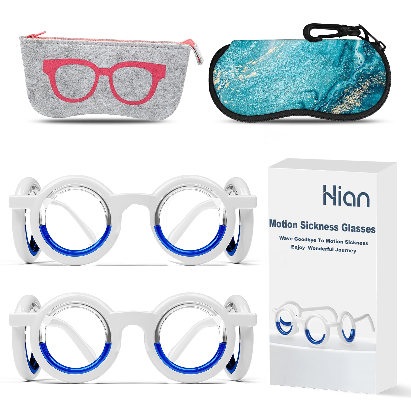Lunettes Hion pour mal des transports — design léger et portable.