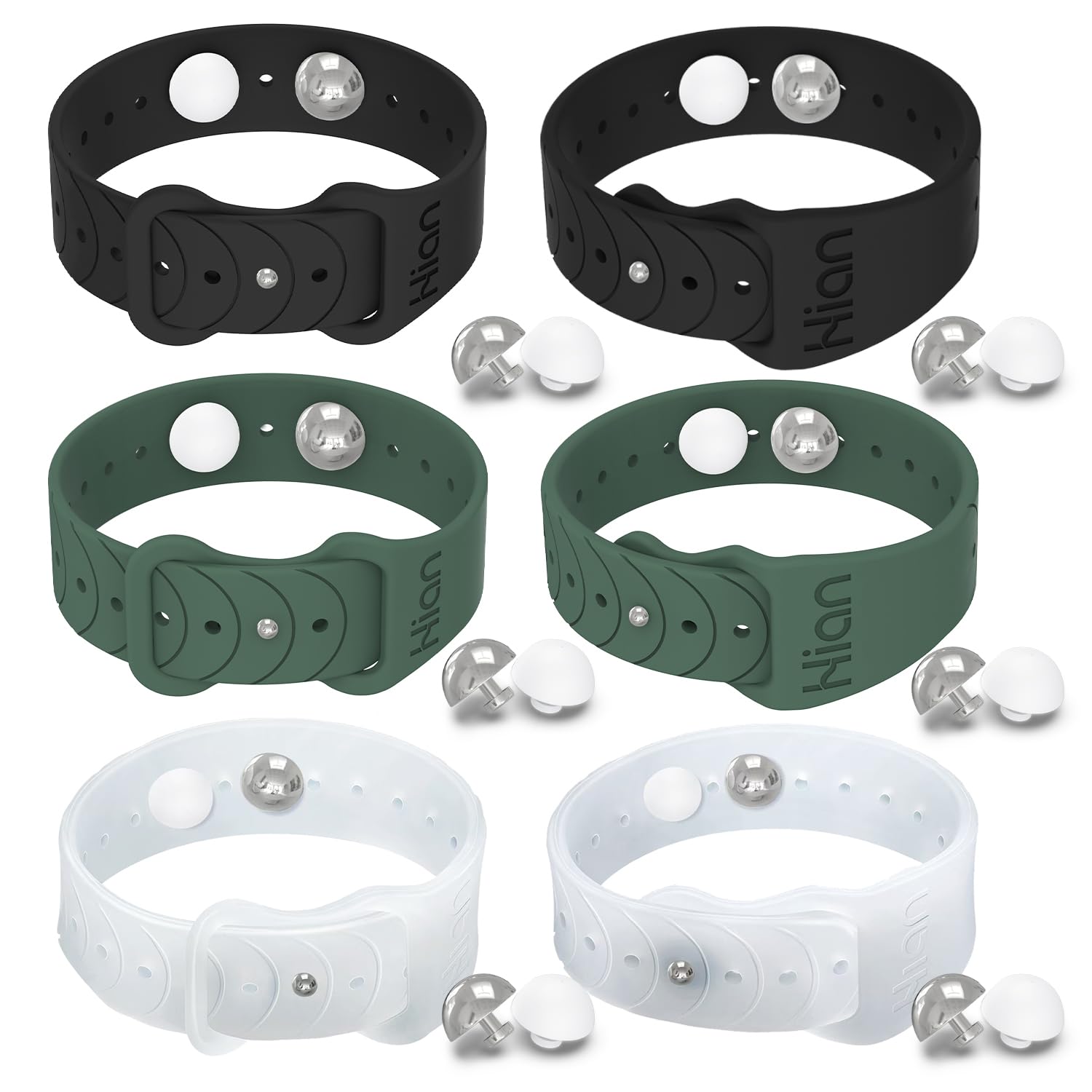 Bandes Hion Motion Sickness au poignet noir, confort en voyage possible.