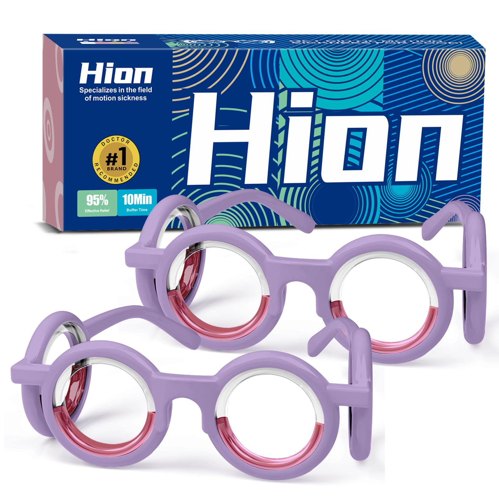 Lunettes anti-mal des transports Hion, pack double pour voyages plus confortables.
