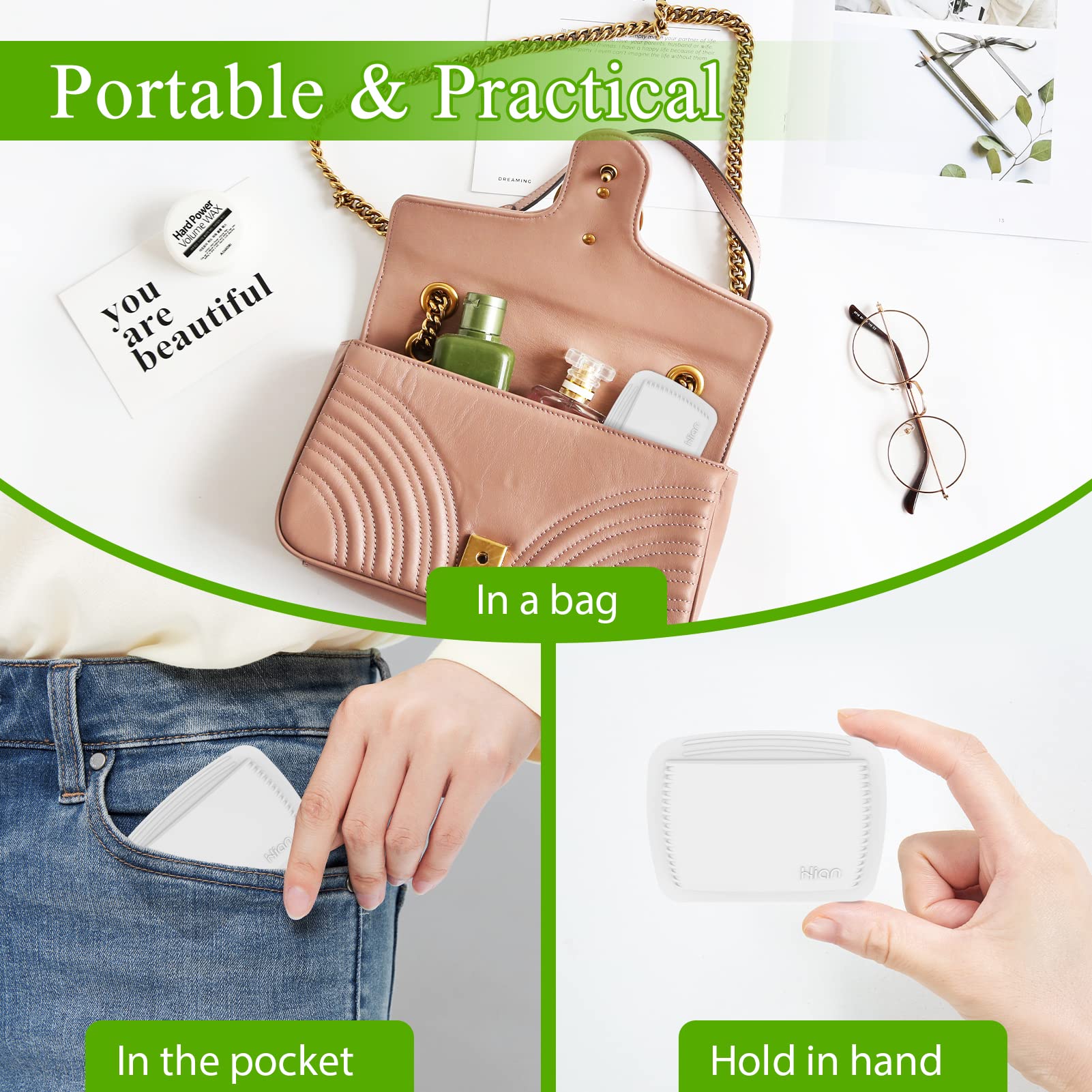 Pochette pilules compacte pour portefeuille Hion, transport quotidien.