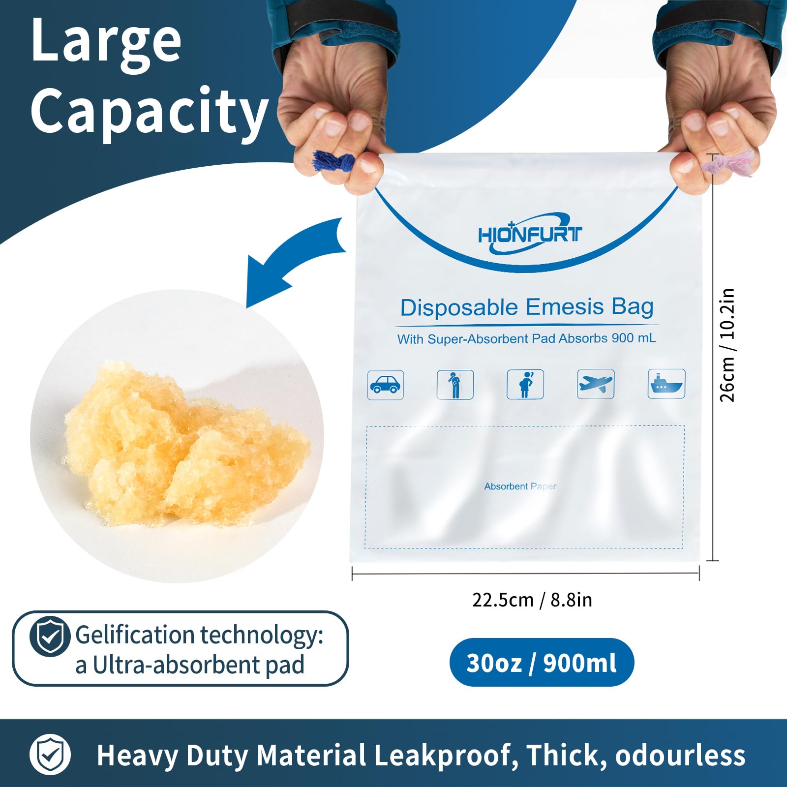 Gel absorbant transparent Hionfurt capture rapidement les liquides