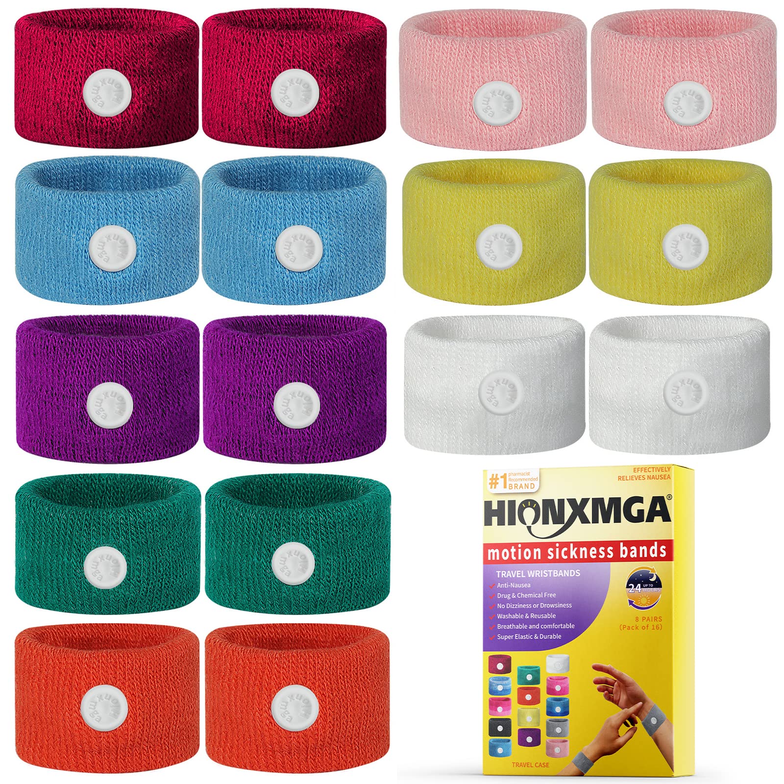 Bandes HIONXMGA d’acupression au poignet pour trajets sans nausée