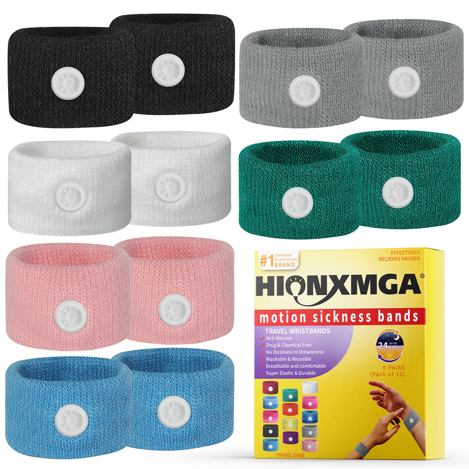 Bande HIONXMGA anti-nausée en mouvement sur le poignet, soulagement possible sans médicament