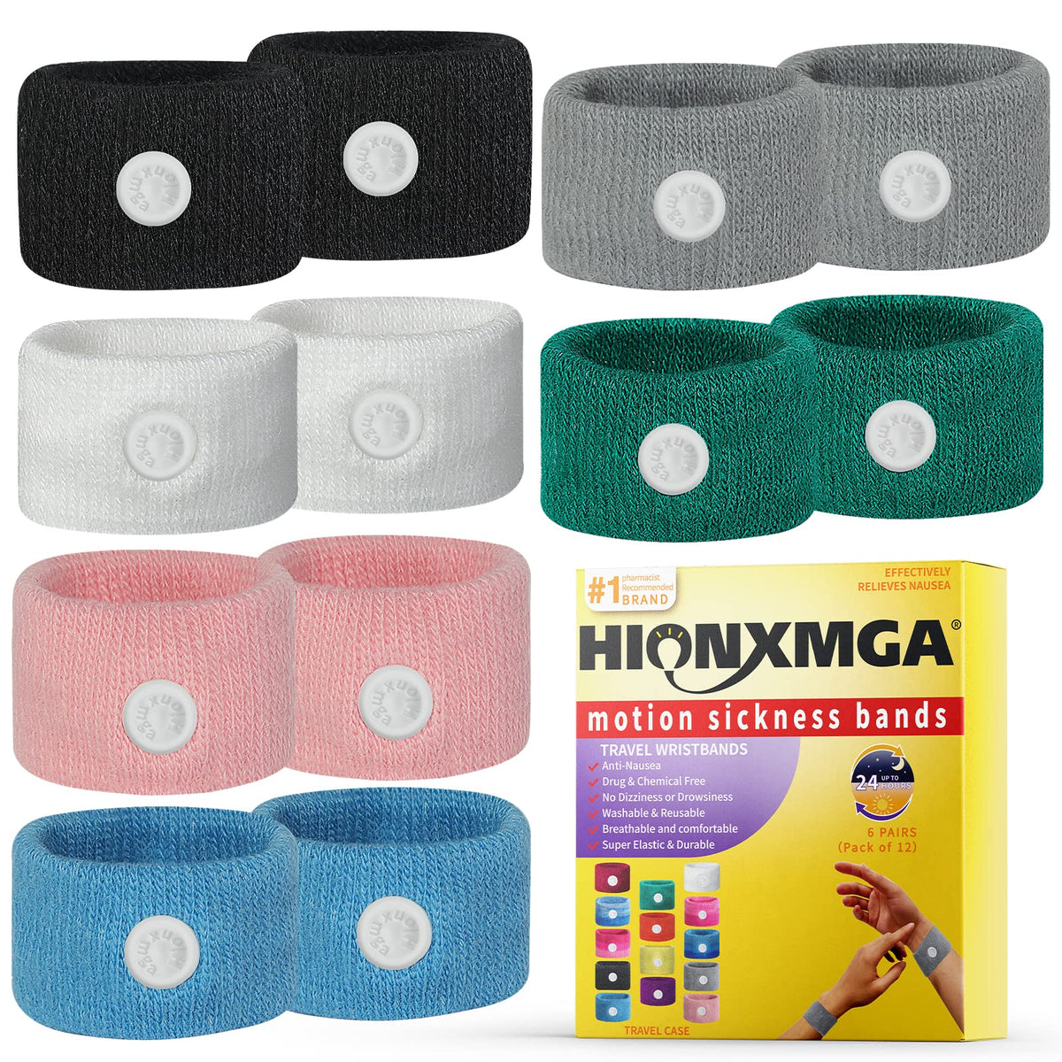 Bande HIONXMGA anti-nausée en mouvement sur le poignet, soulagement possible sans médicament