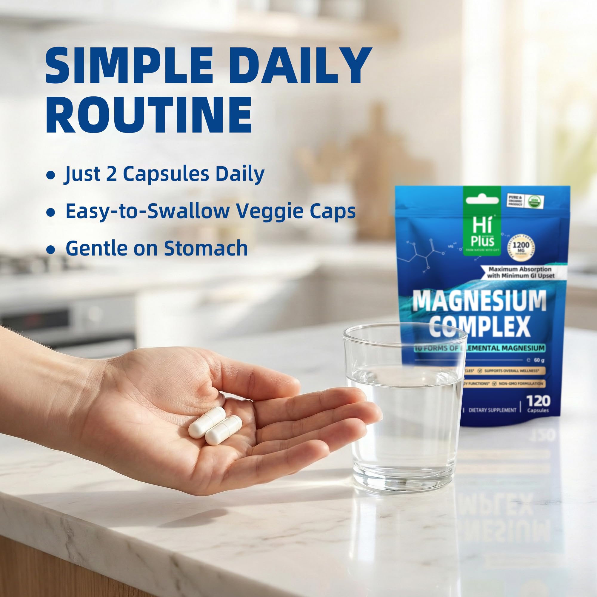 HiPlus Magnesium Complex utilisation quotidienne facile et pratique.
