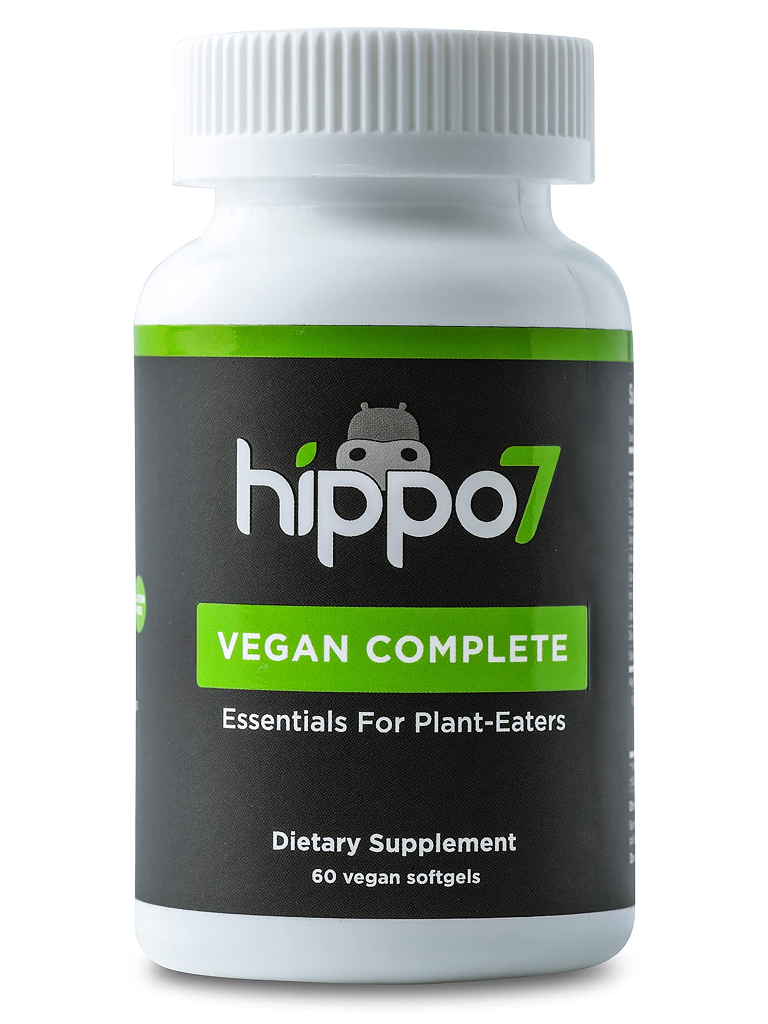 Hippo7 Multivitamine véganne—bouteille élégante soutenant l'apport nutritionnel quotidien.