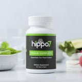 Hippo7 Multivitamine véganne—étiquette certifiée assurant qualité et traçabilité.