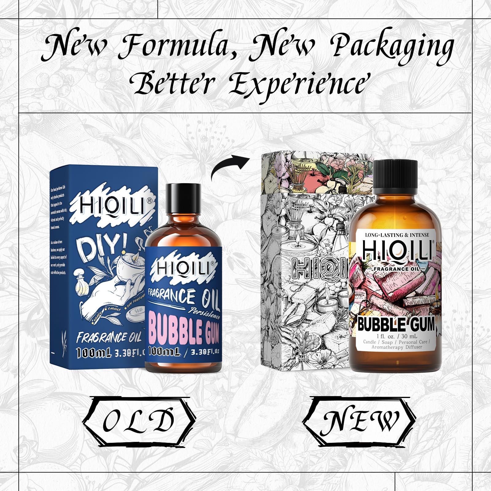 HIQILI Bubblegum – parfum pour bombe de bain, douceur candy.