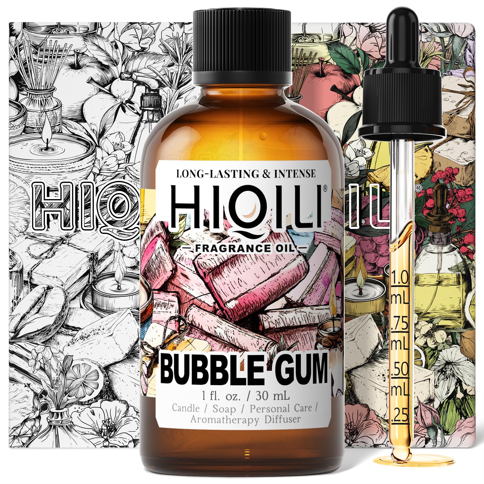 HIQILI Bubblegum – flacon parfumé pour bougie, parfum durable.