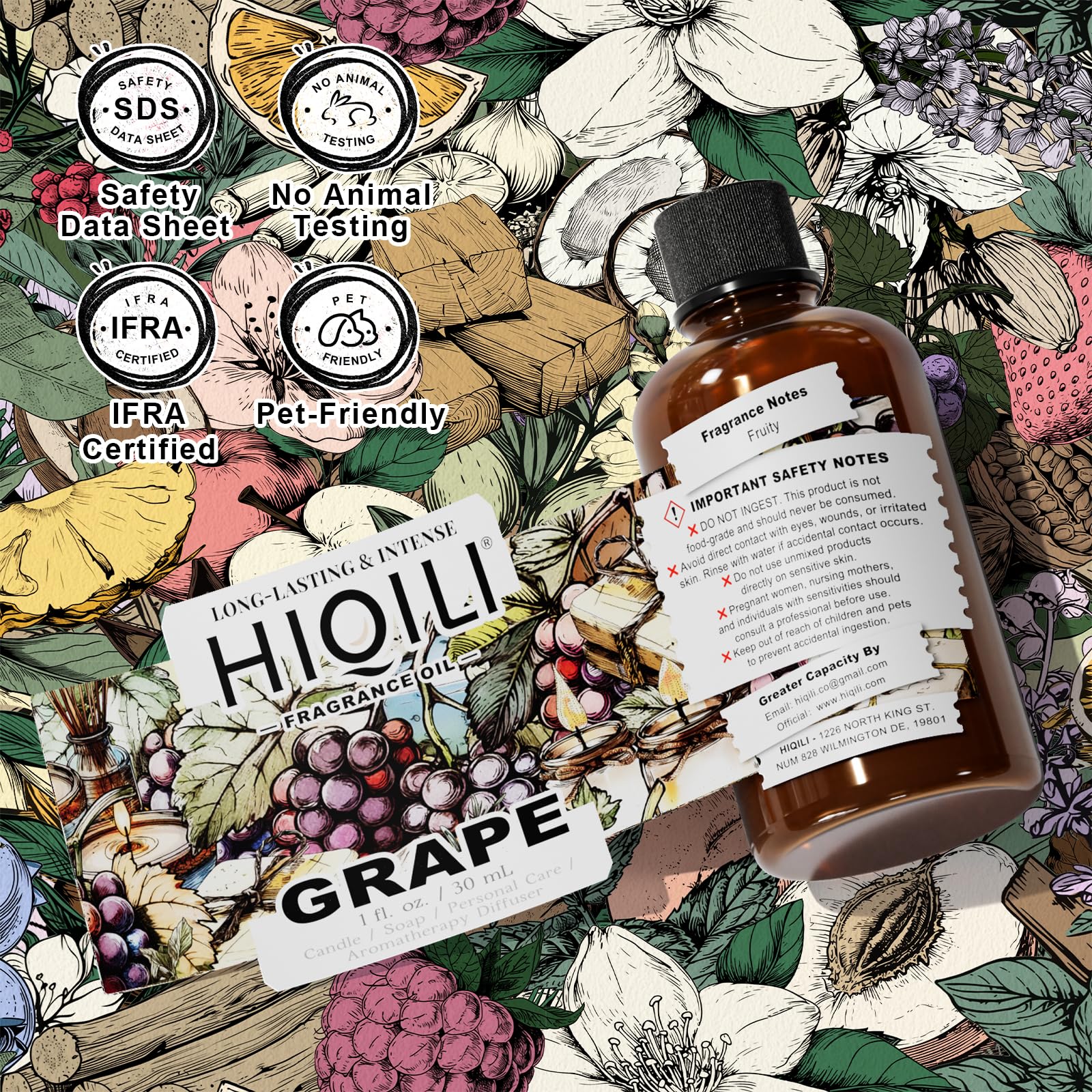 HIQILI creme-corps-raisin: parfum léger pour soins faits maison