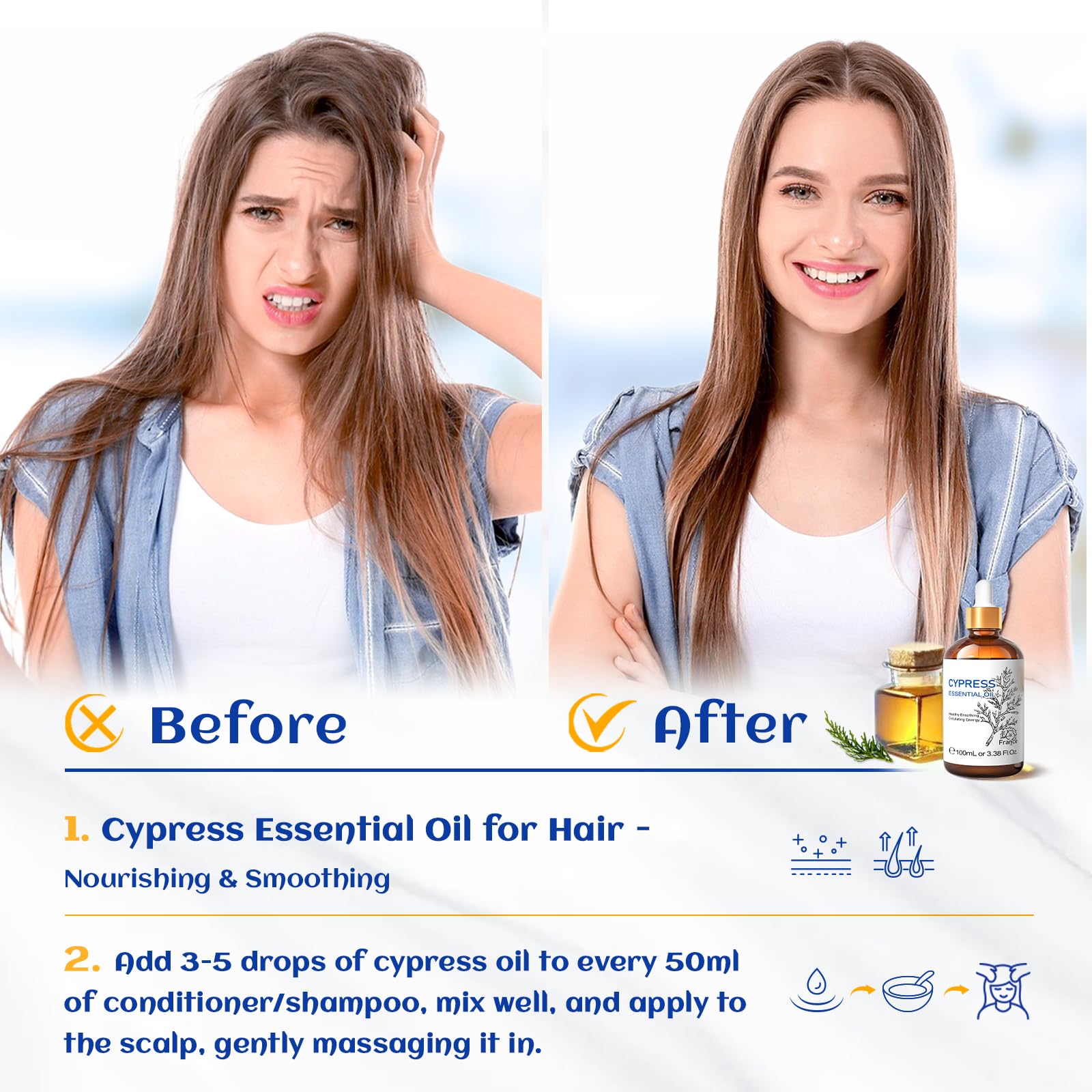 HIQILI cyprès huile essentielle format voyage 10 ml — pratique pour déplacements.