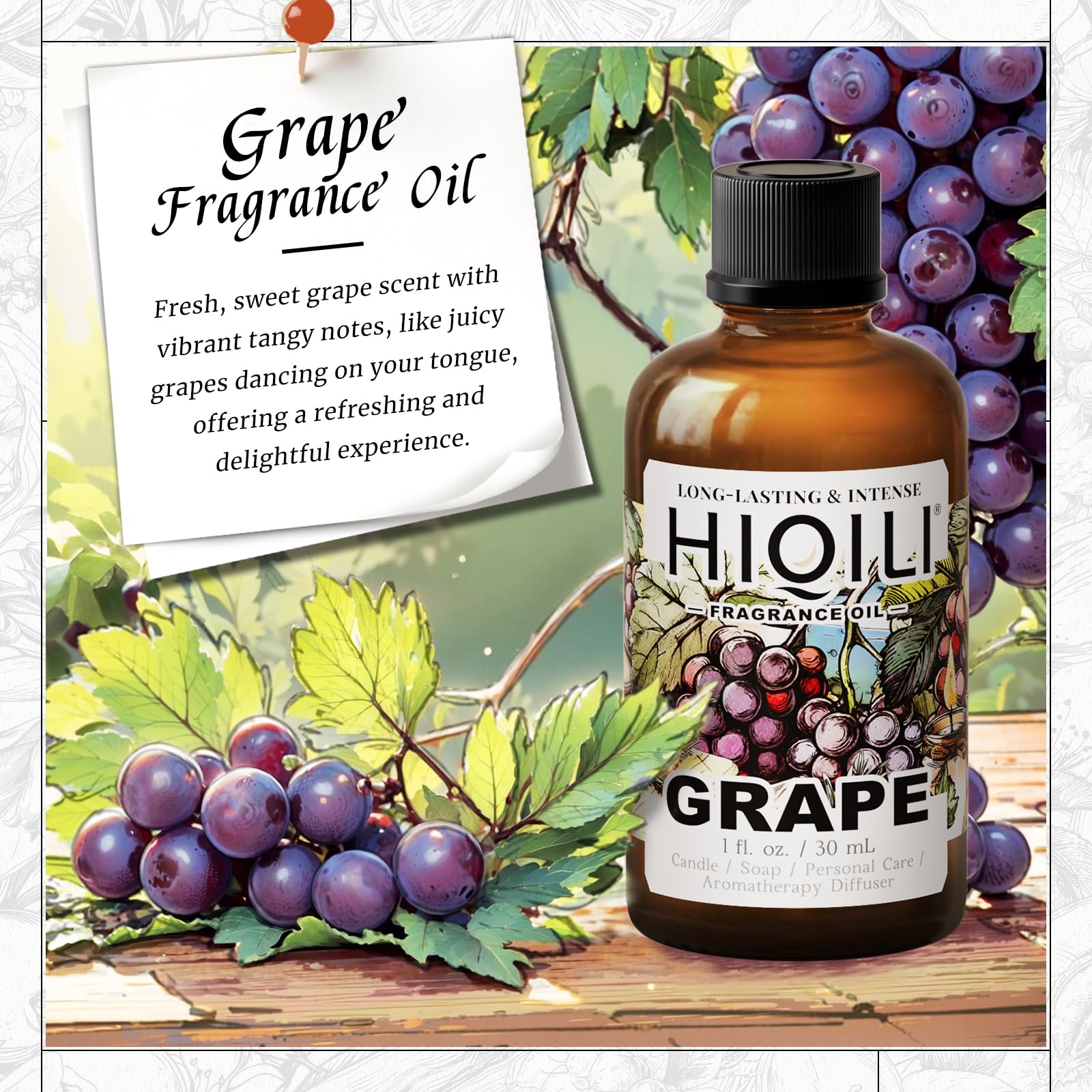 HIQILI diffuseur aromatherie-raisin: ambiance fruitée durable chez soi