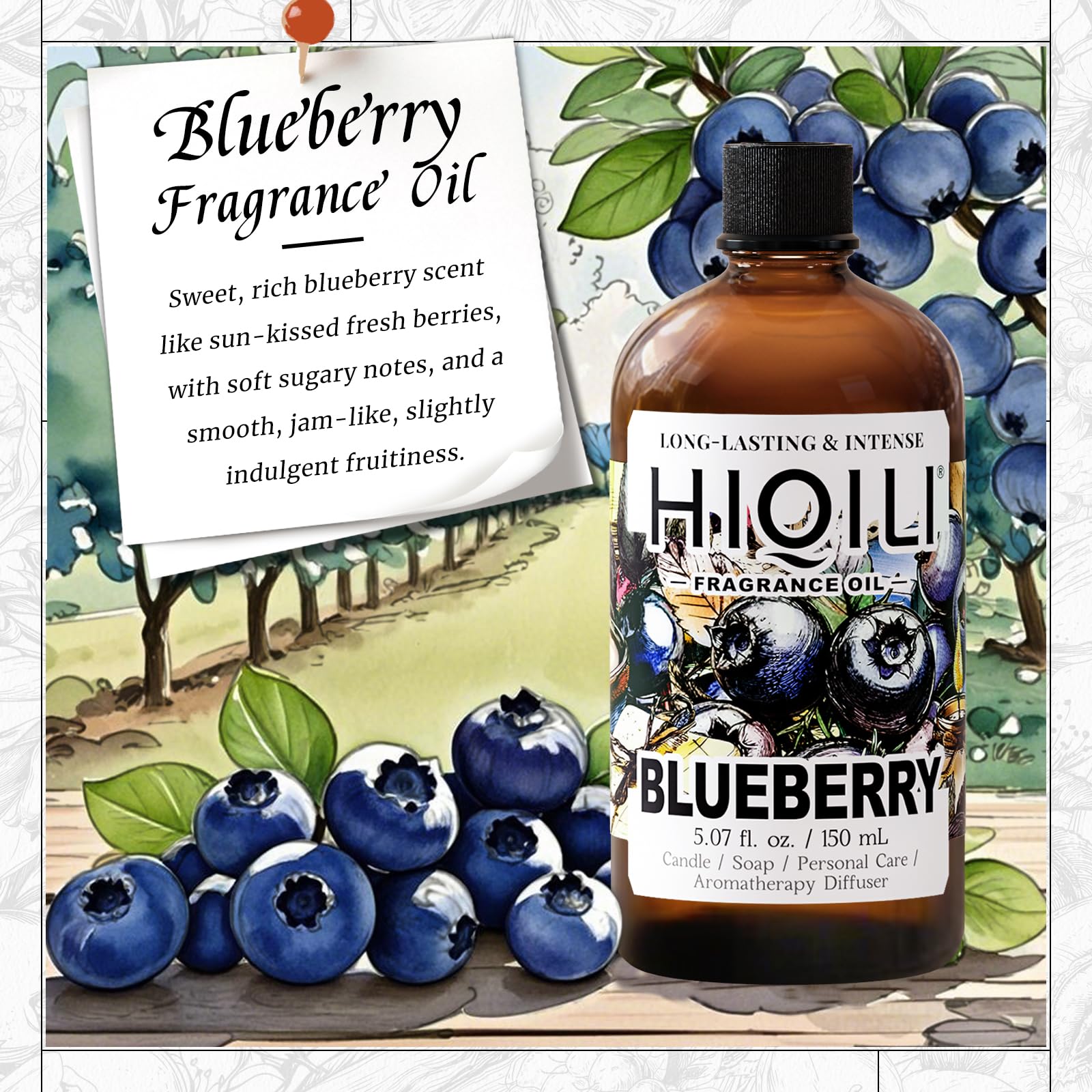 HIQILI diffuseur aromatique à la myrtille — diffusion délicate pour pièce.