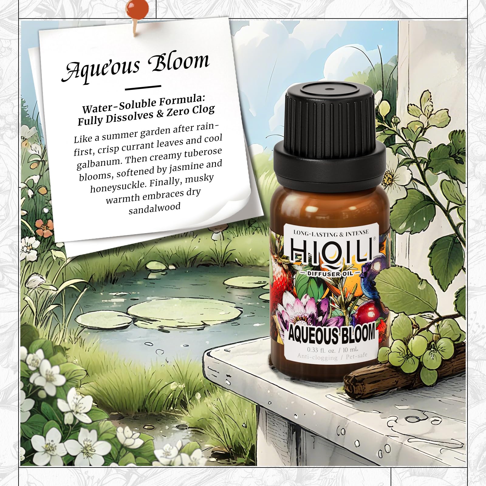 HIQILI Diffuseur Floraison Aqueuse: diffusion rapide dans le salon et espaces ouverts.