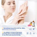 HIQILI Géranium - bouchon élégant, texture fluide pour soins de la peau.
