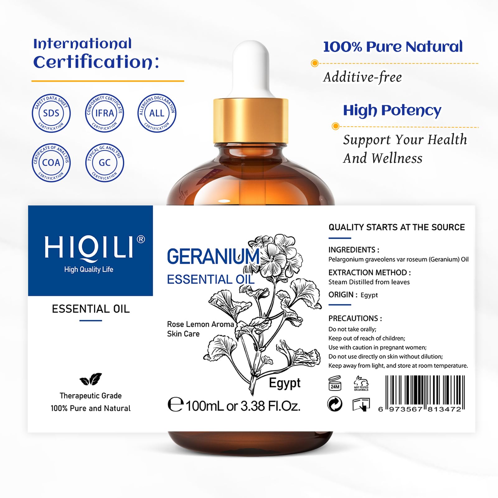 HIQILI Géranium - parfum doux, pour moments de détente dans votre espace.