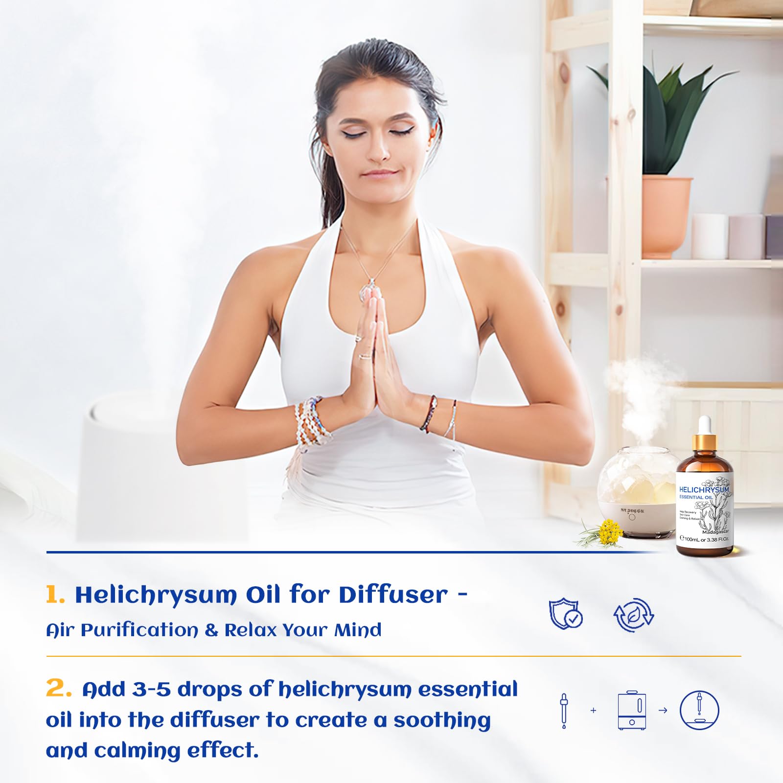 HIQILI Hélichryse soin peau et massage relaxant.