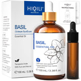 HIQILI huile essentielle basilic, bouteille ambrée et compte-gouttes pour dosage précis
