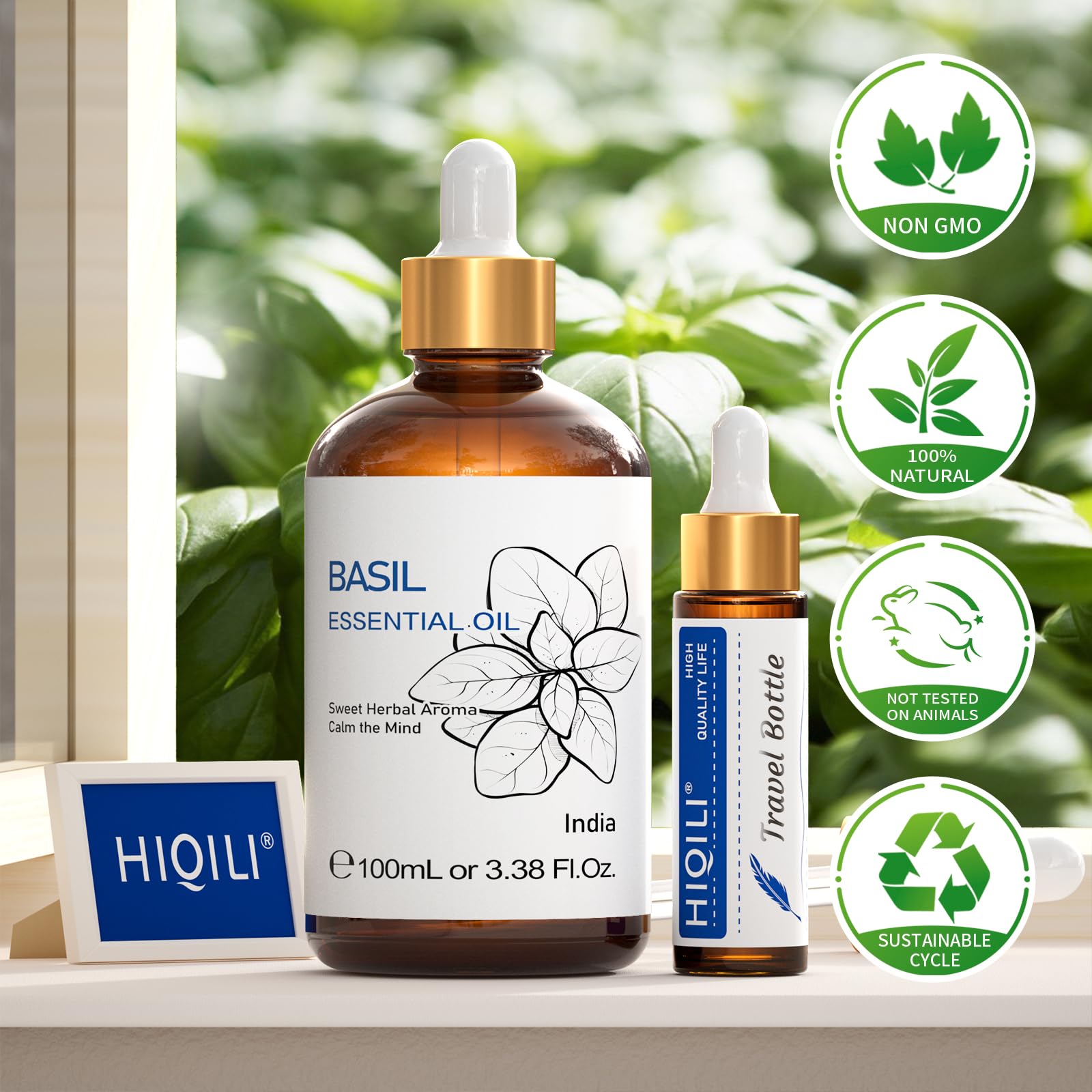 HIQILI huile basilic parfum frais pour gel douche maison